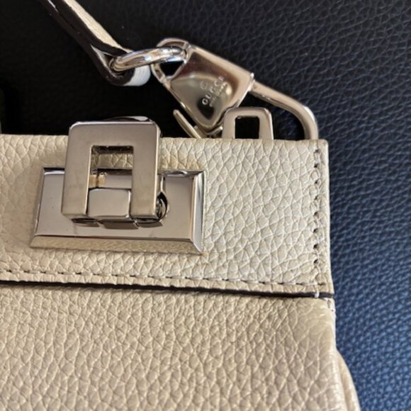 Gucci New GG Zumi Logo Horsebit Grain Leather Top Handle Purse/Whit Shoulder Bag - Picture 7 of 10